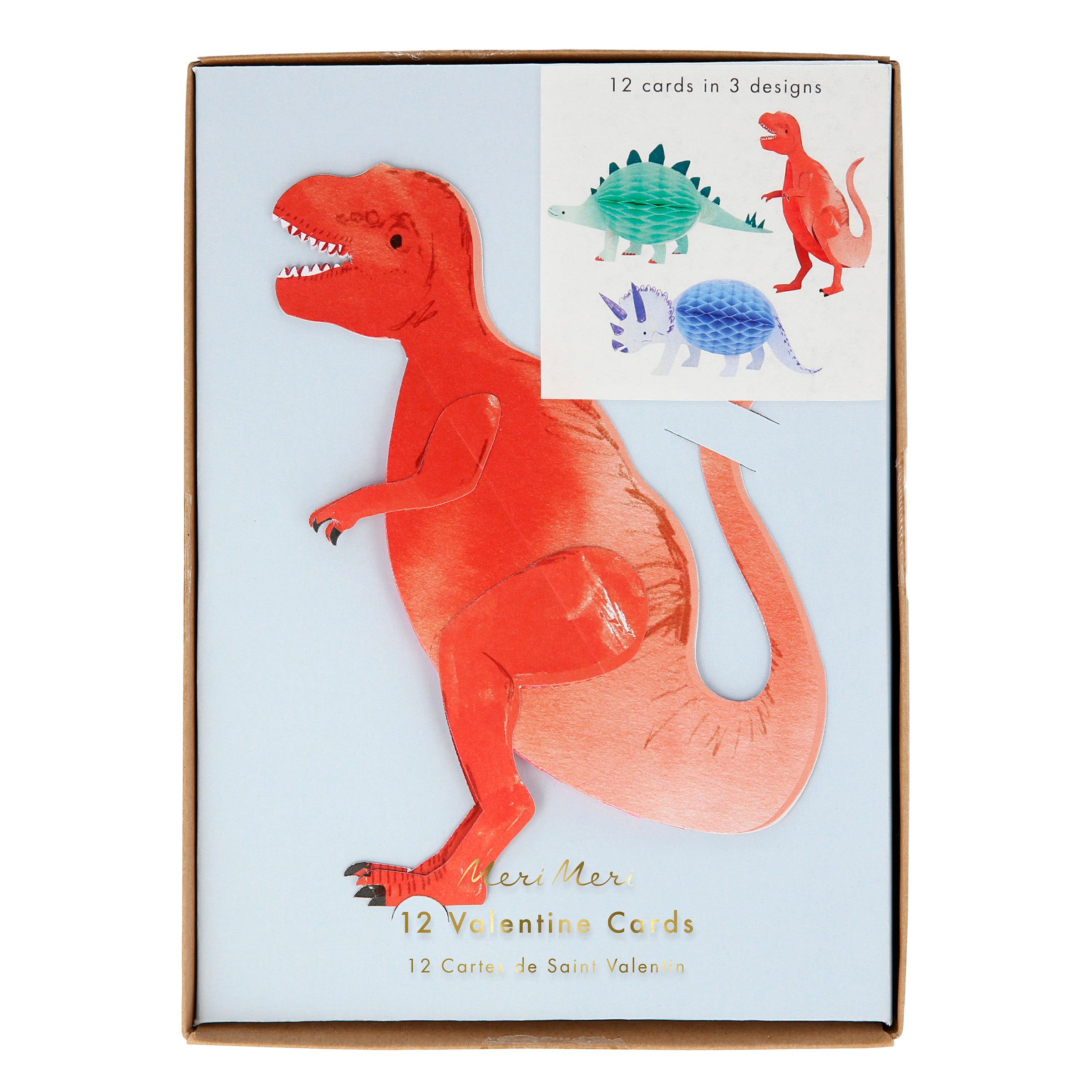 Dinosaur Valentine Cards (x 12) – Meri Meri